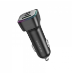 Borofone Φορτιστής Αυτοκινήτου 60W 3A Γρήγορης Φόρτισης με Θύρες 1xUSB 2xType-C σε Μαύρο Χρώμα