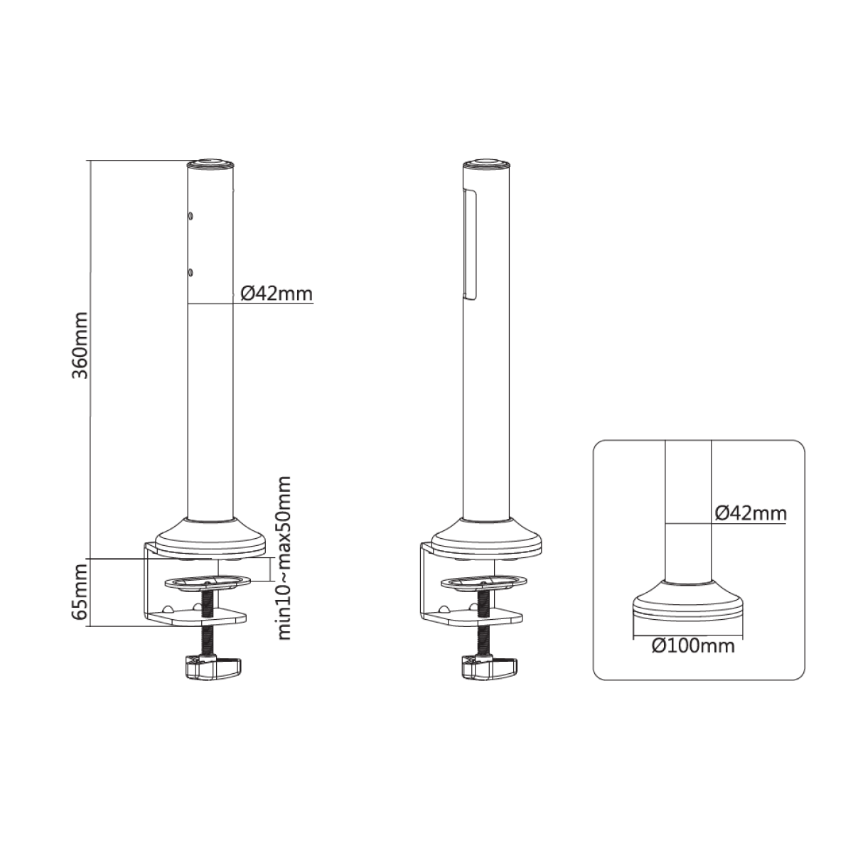 DELTACO Office Στύλοι Στήριξης για Track Panel Γραφείου Λευκοί DELO-0152 - Image 3
