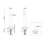 DELTACO Office Στύλοι Στήριξης για Track Panel Γραφείου Λευκοί DELO-0152 - Image 3
