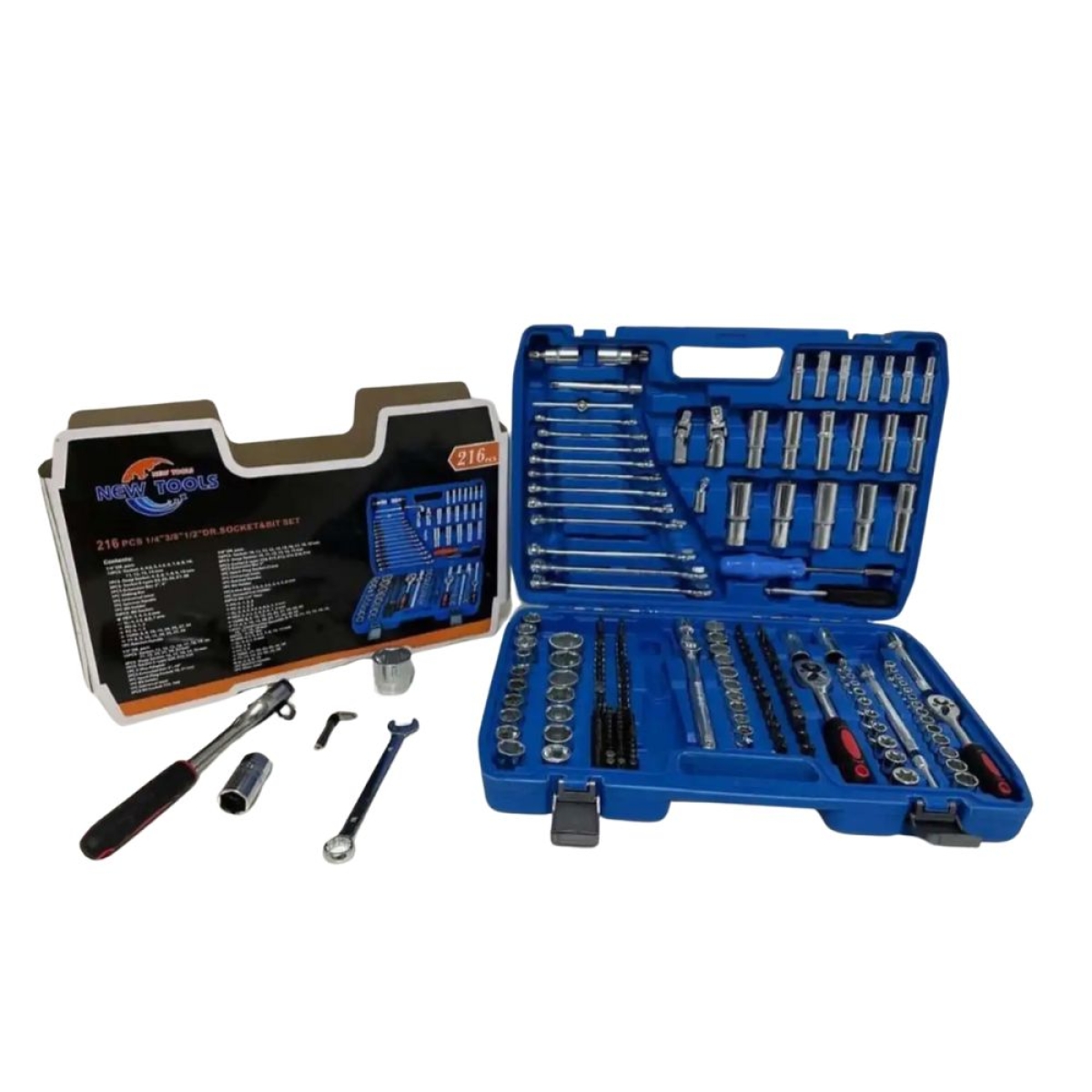 Επαγγελματικό Σετ Καρυδάκια & Κατσαβιδόμυτες – 216 τμχ (1/4”, 3/8”, 1/2” DR)