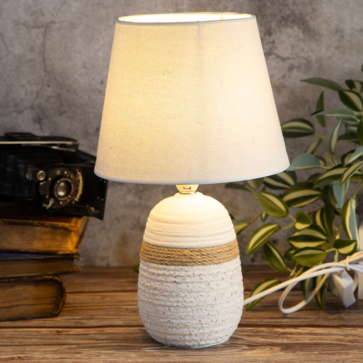 Eπιτραπέζιο Διακοσμητικό Φωτιστικό Κεραμικό με Αμπαζούρ 32 cm - Image 3