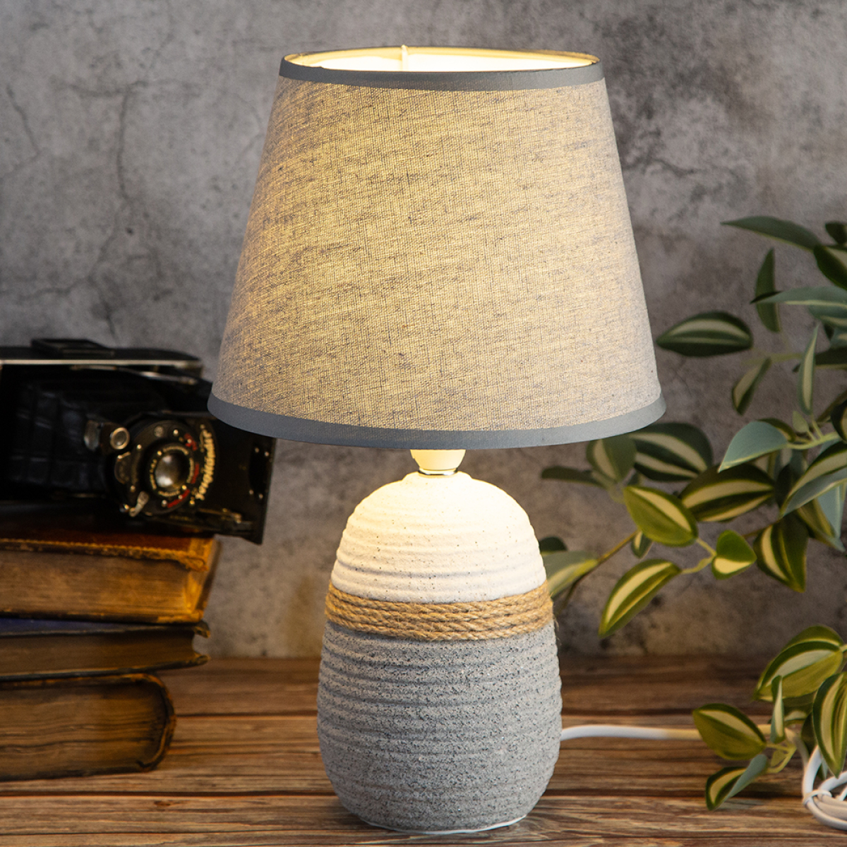 Eπιτραπέζιο Διακοσμητικό Φωτιστικό Κεραμικό με Αμπαζούρ 32 cm - Image 6