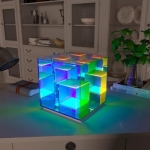 Επιτραπέζιο Φωτιστικό 3D Κύβος LED με Πολύχρωμο RGB Φωτισμό 28703 - Image 3