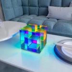 Επιτραπέζιο Φωτιστικό 3D Κύβος LED με Πολύχρωμο RGB Φωτισμό 28703 - Image 4