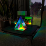 Επιτραπέζιο Φωτιστικό 3D Πυραμίδα LED με Πολύχρωμο RGB Φωτισμό 28702 - Image 2
