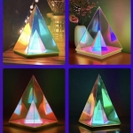 Επιτραπέζιο Φωτιστικό 3D Πυραμίδα LED με Πολύχρωμο RGB Φωτισμό 28702 - Image 5
