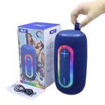 Φορητό Ηχείο Bluetooth BS-27 10W με RGB Φωτισμό & Karaoke – USB/TF/FM, Μπλε