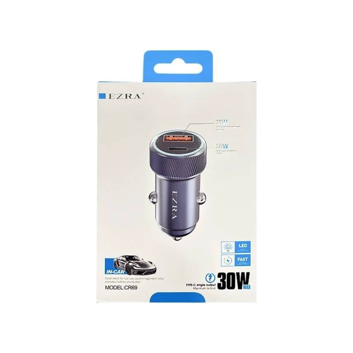 Φορτιστής Αναπτήρα Αυτοκινήτου 30W Με USB-C PD Και USB-A EZRA CR69 - Image 4