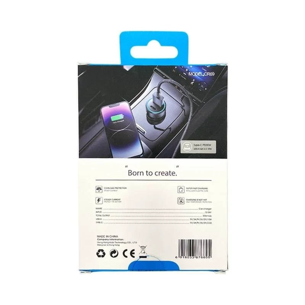Φορτιστής Αναπτήρα Αυτοκινήτου 30W Με USB-C PD Και USB-A EZRA CR69 - Image 5