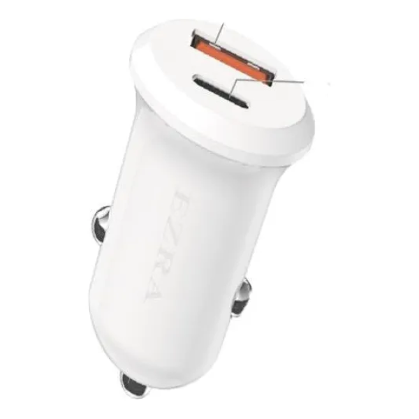 Φορτιστής Αναπτήρα Αυτοκινήτου 30W USB & Type-C Λευκός Ezra CR71