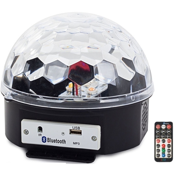 Φωτορυθμικό LED Disco Crystal Ball με MP3 USB Bluetooth & Τηλεχειριστήριο Aerbes AB-Z1097