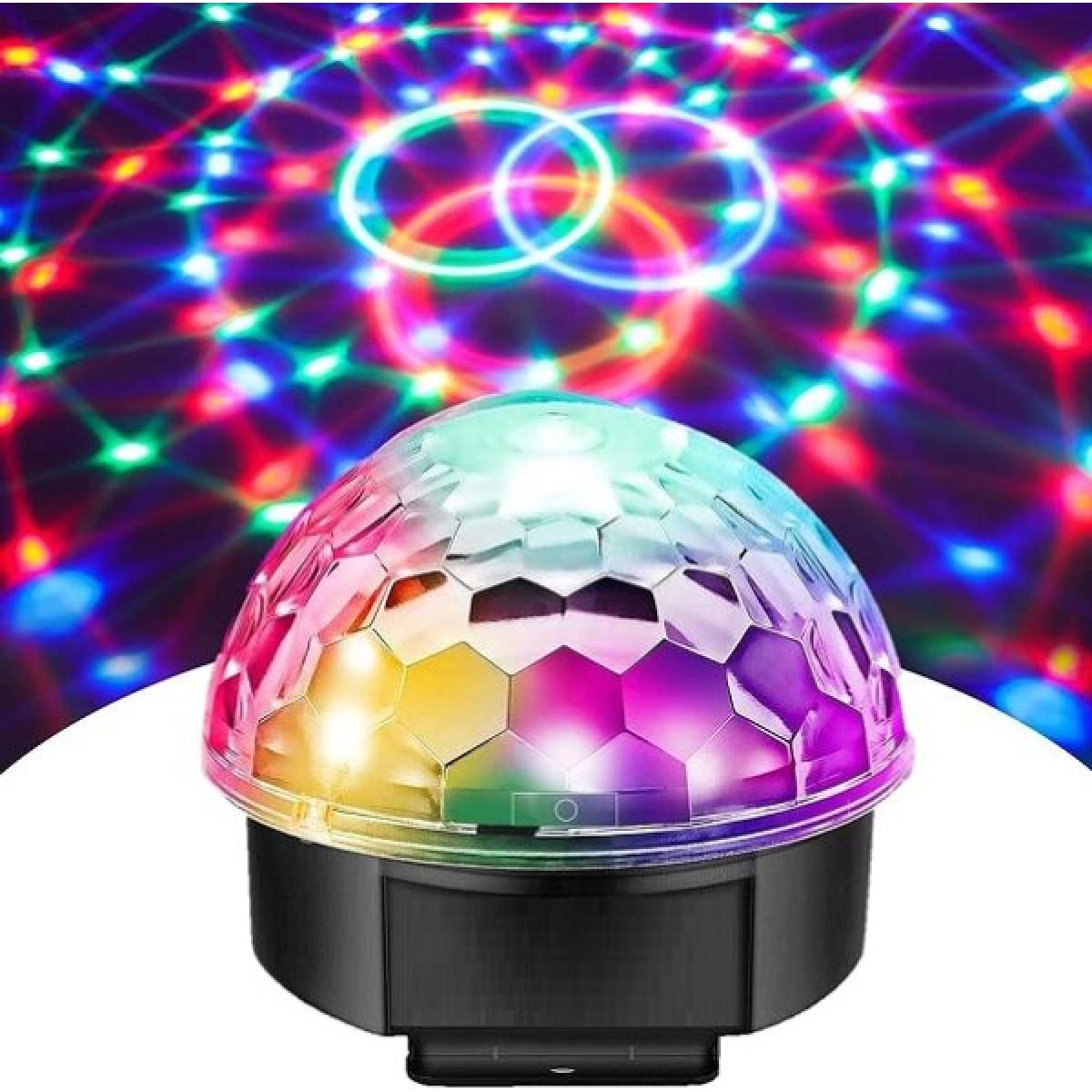 Φωτιζόμενη Ντισκομπάλα LED Bluetooth 20W με MP3 Player, USB, microSD, Τηλεχειριστήριο & Φωτορυθμικό RGB - Image 3