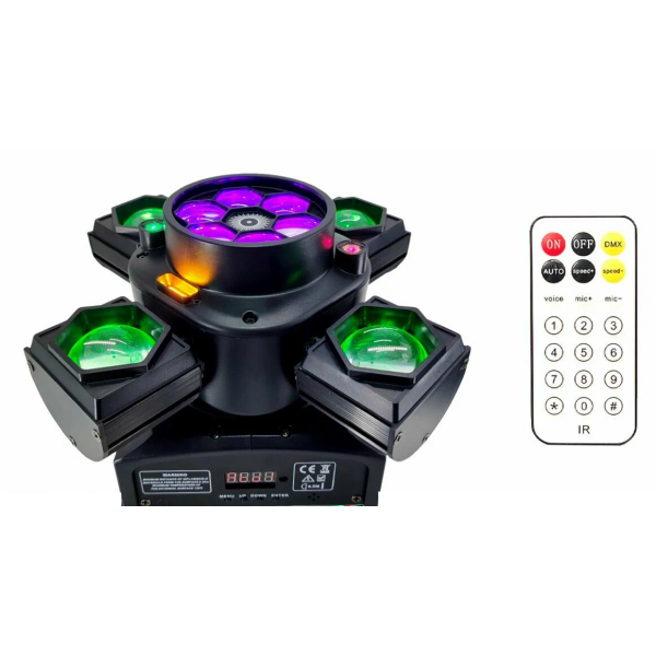 Φωτορυθμικό LED με Ρομποτική Κεφαλή RGB Multi-Effects με Τηλεχειριστήριο