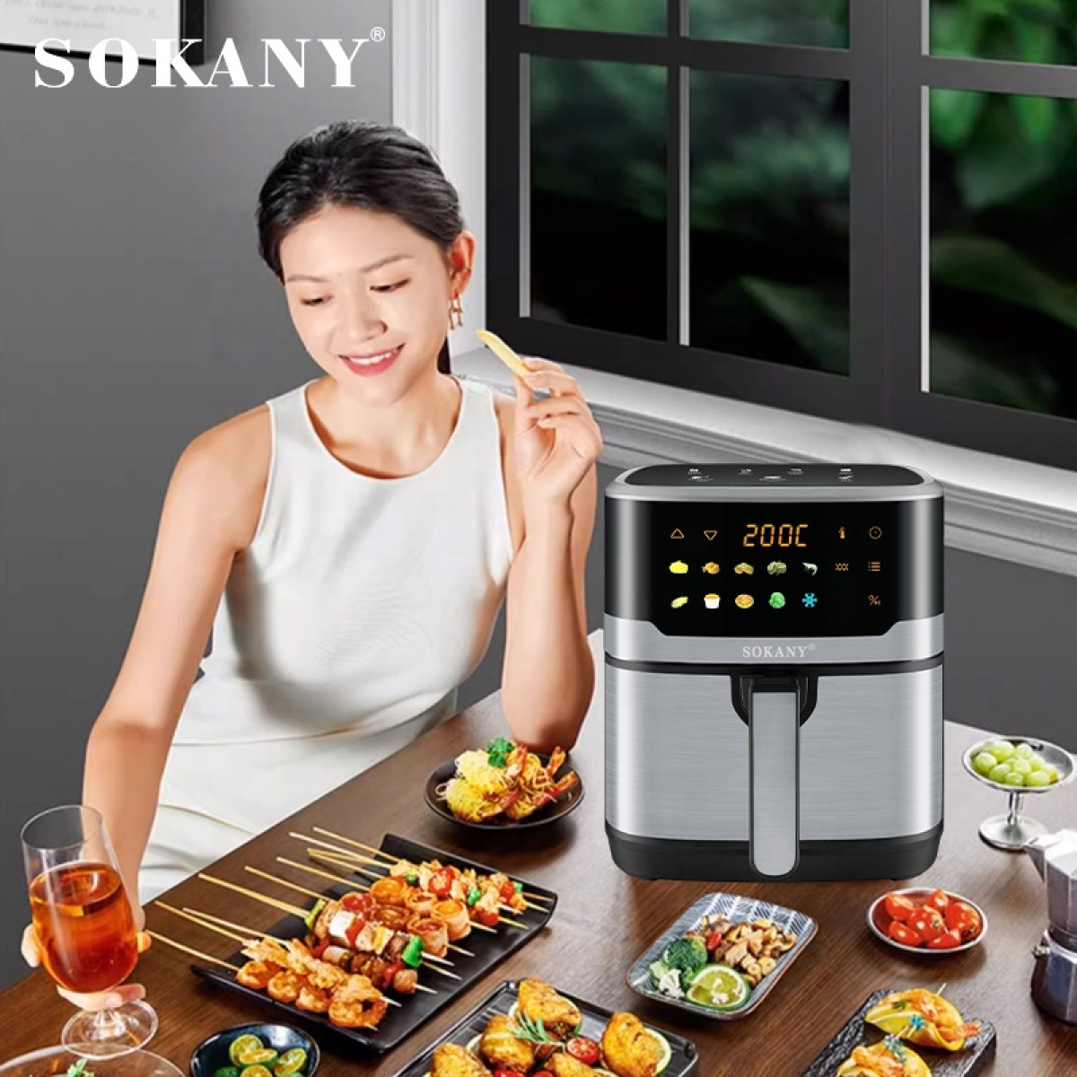 Φριτέζα Αέρος 7,5L 2200W Με Οθόνη LED Sokany SK-10085 - Image 5