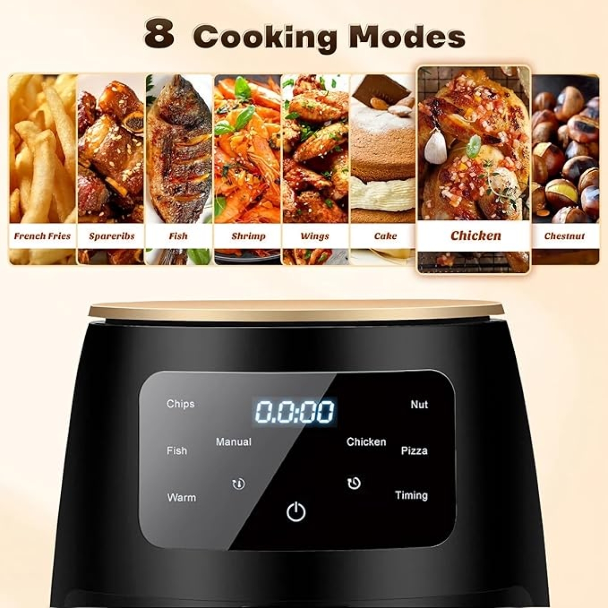 Φριτέζα Αέρος Ψηφιακή 6L 2400W Με Οθόνη Αφής LCD – 389 - Image 3
