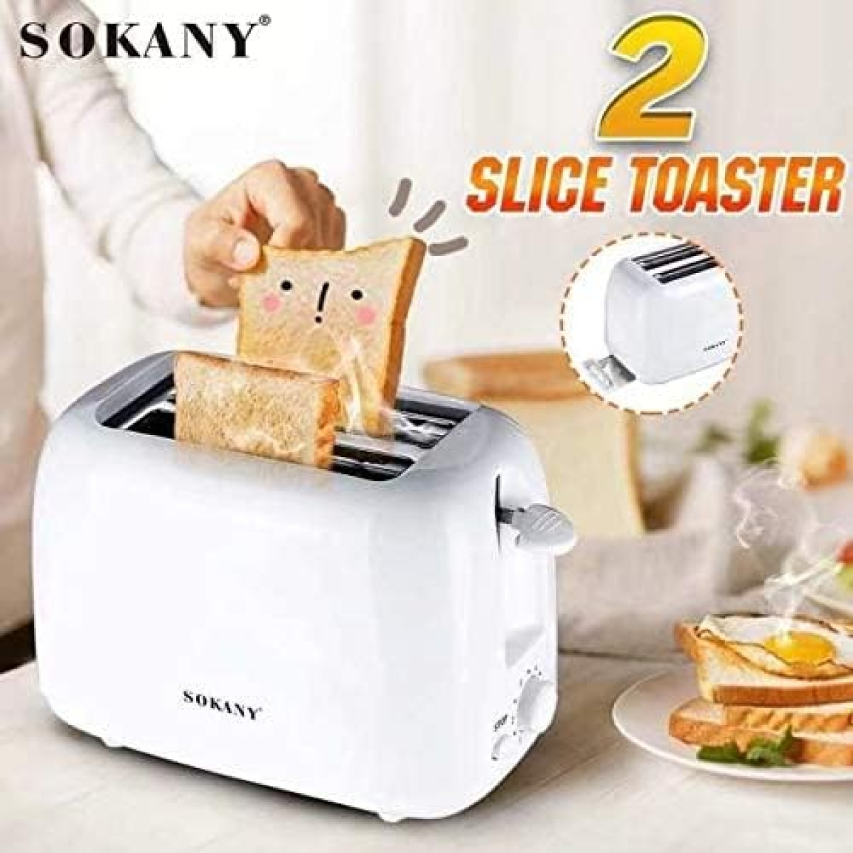 Φρυγανιέρα 2 Θέσεων 700W Με 6 Ρυθμίσεις Sokany HJT-022 - Image 2
