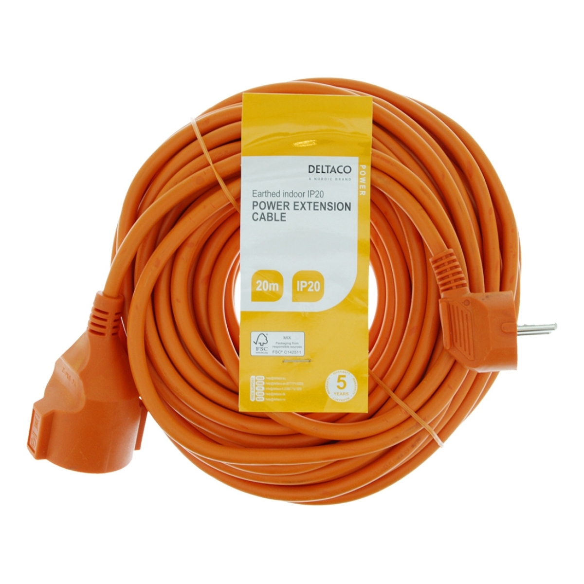 Deltaco Μπαλαντέζα Προέκταση Καλωδίου Εσωτερικής Χρήσης με Παιδική Προστασία, IP20 Διατομής 3x1.5mm² Μήκος 20m Πορτοκαλί GT-979 - Image 4