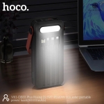 HOCO DB33 Power Bank 30000mAh Ηλιακό 12-σε-1 με Quick Charge 22.5W, 4 USB & Ενσωματωμένα Καλώδια – Μαύρο