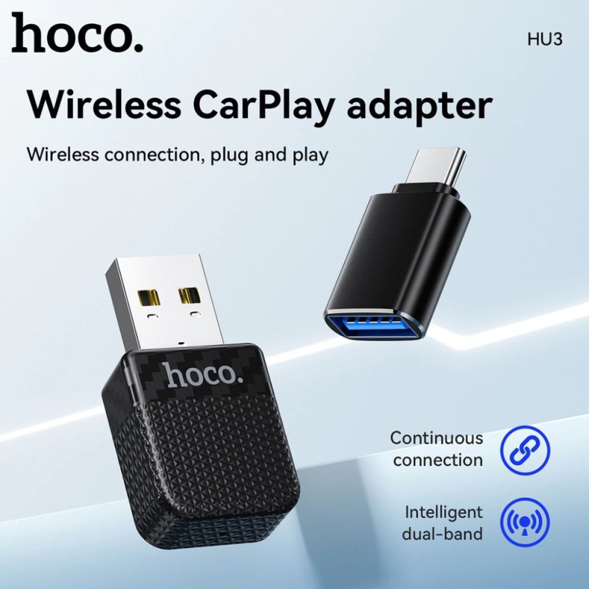Hoco HU3 Wireless CarPlay Adapter USB A / USB C HU3
