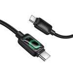 Καλώδιο δεδομένων και φόρτισης USB-C - USB-C HOCO U146, 60W, 1,2m, Μαύρο