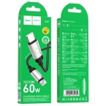 Καλώδιο Hoco x117 Star Καλώδιο Φόρτισης & Δεδομένων 60w Type-C, 1m, Μαύρο