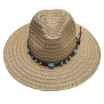 Καπέλο Ψαθόχαρτο Cowboy με Τιρκουάζ Πέτρες ø36cm SummerTiempo 623347