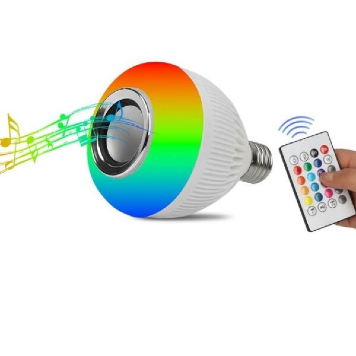 Λάμπα Μουσικής LED RGB 12W Με Ηχείο Bluetooth Και Τηλεχειριστήριο Aerbes AB-QP01 - Image 4