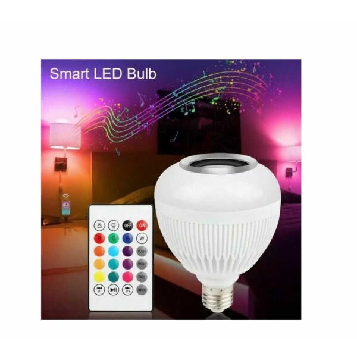 Λάμπα Μουσικής LED RGB 12W Με Ηχείο Bluetooth Και Τηλεχειριστήριο Aerbes AB-QP01 - Image 6