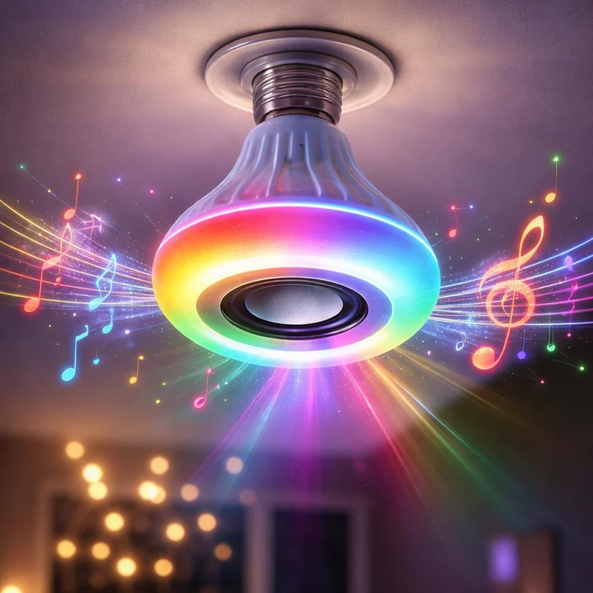 Λάμπα Μουσικής LED RGB 12W Με Ηχείο Bluetooth Και Τηλεχειριστήριο Aerbes AB-QP01 - Image 5
