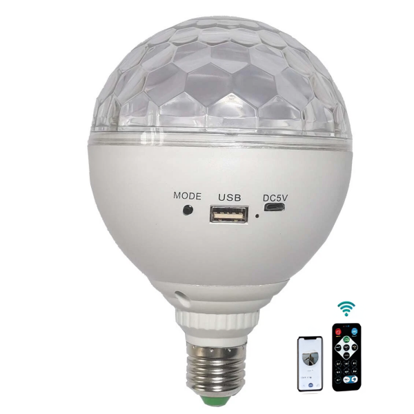 Λάμπα Πάρτι RGB Magic Ball E27 Με Τηλεχειριστήριο Aerbes AB-WT10