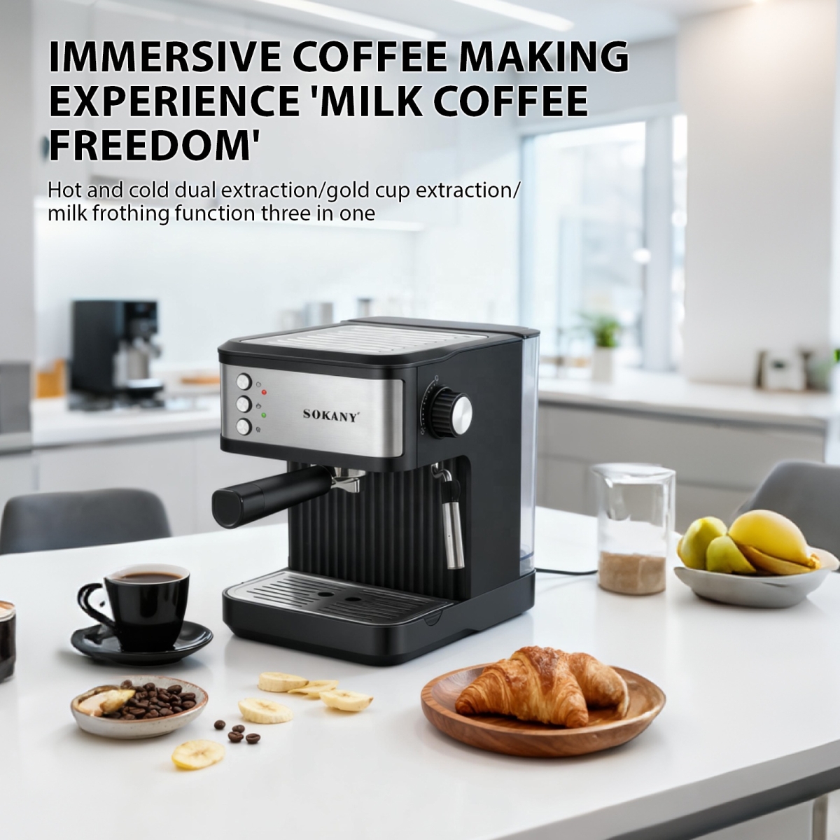 Μηχανή Espresso 15 Bar 1.8L 850W Sokany SK-04029 - Image 3