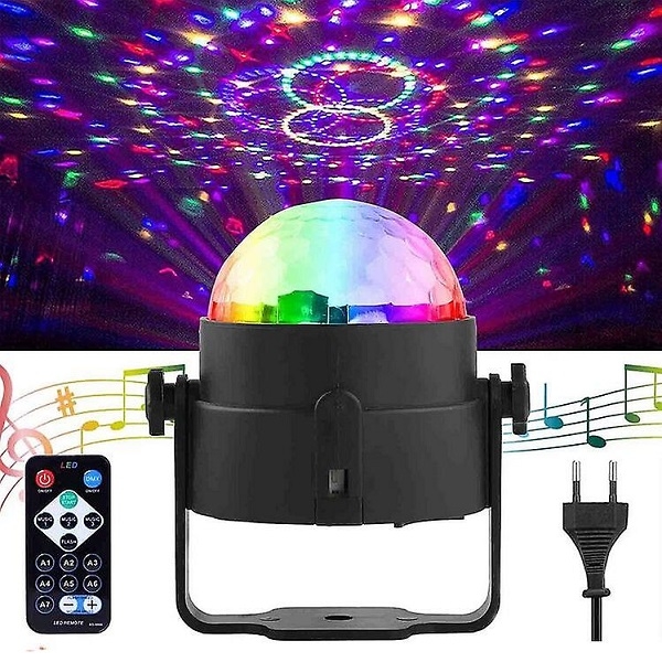 Μίνι Φωτιστικό Disco RGB 7 Χρωμάτων Με Τηλεχειριστήριο Aerbes AB-WT06