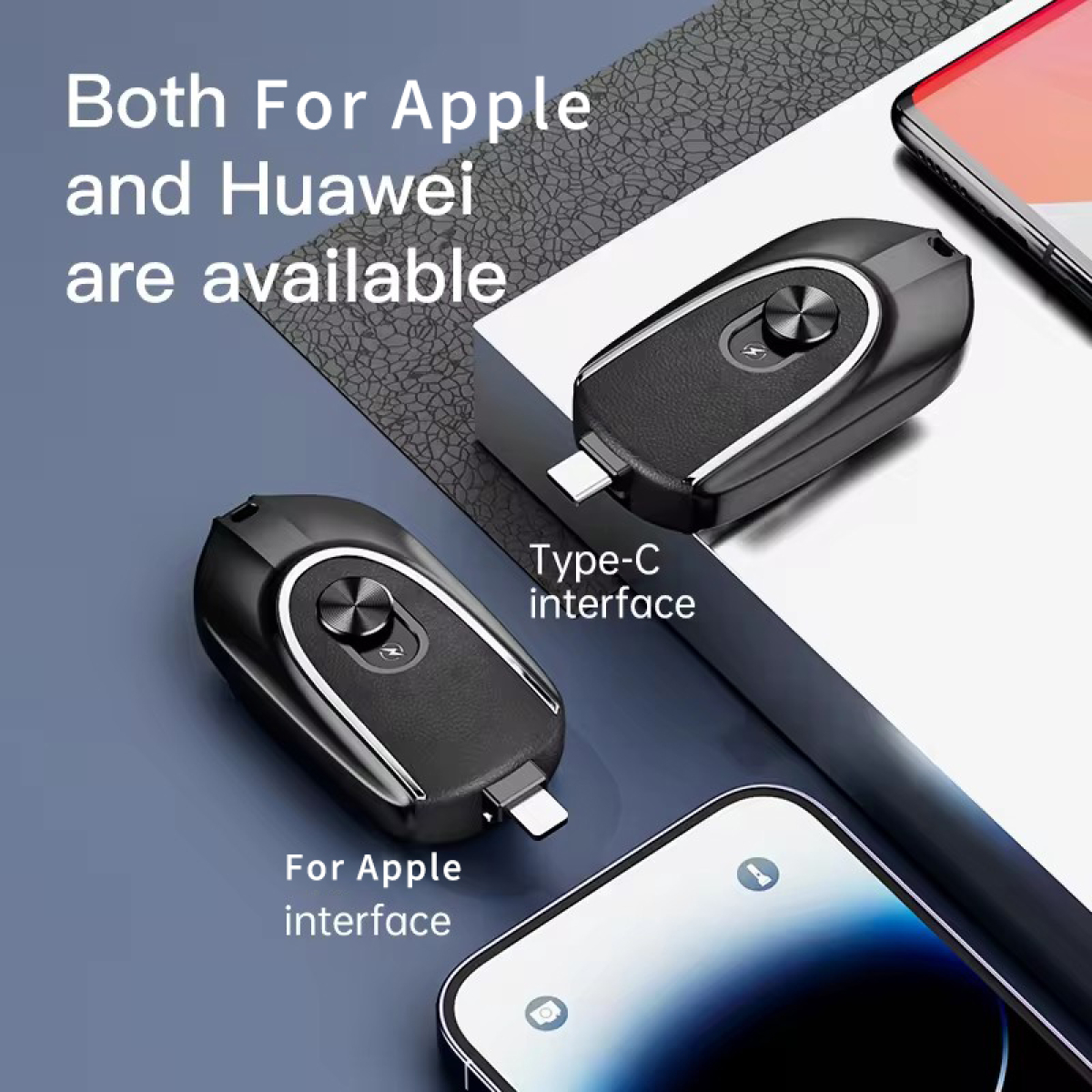 Mini Power Bank Μπρελόκ 1600mAh Με Type-C & Lightning Andowl Q-DC548 - Image 5