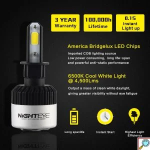 Nighteye Λάμπες LED H3 2τμχ 72W 9000LM 6500K 9-32V A315 S2 - Image 3