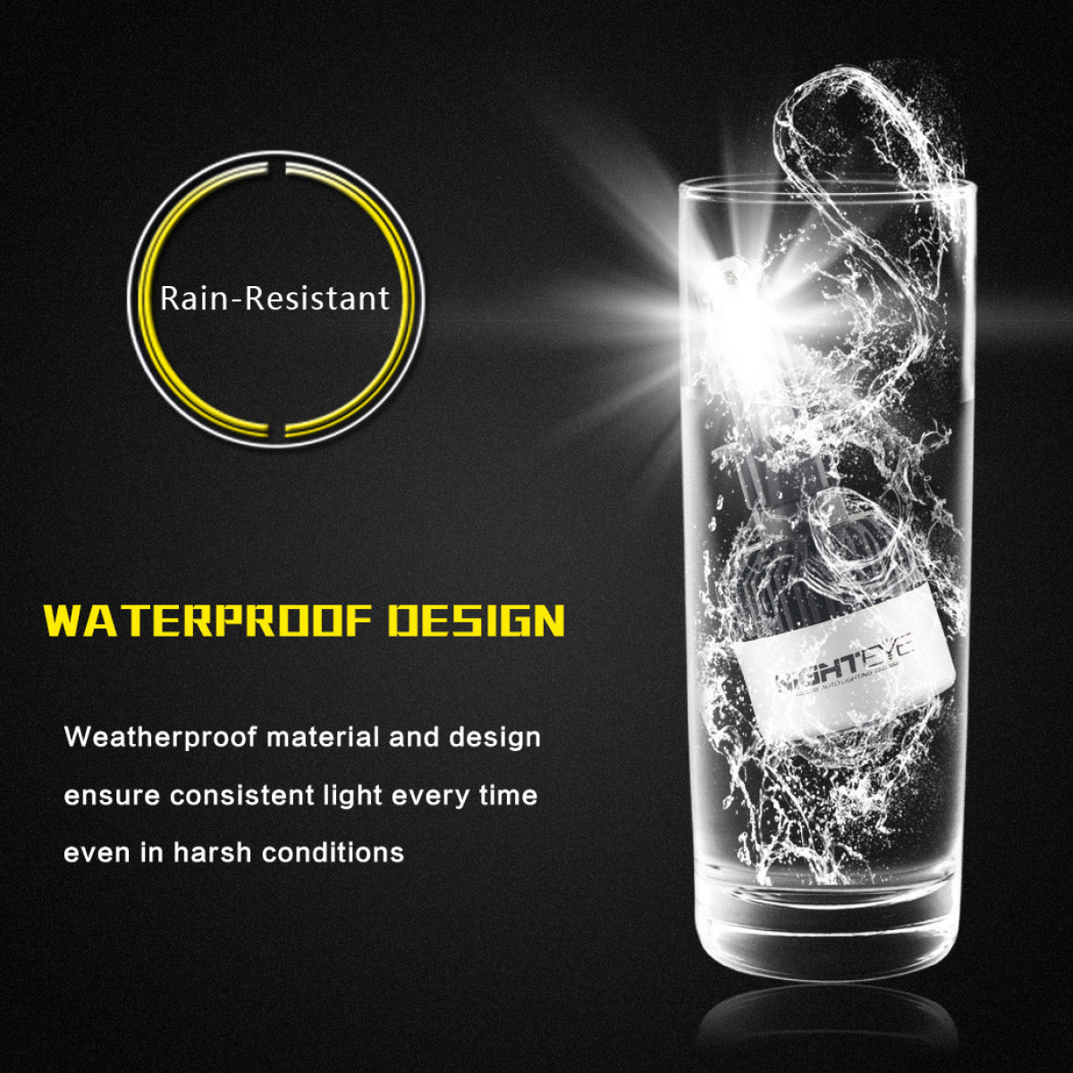 Nighteye Λάμπες LED H3 2τμχ 72W 9000LM 6500K 9-32V A315 S2 - Image 5