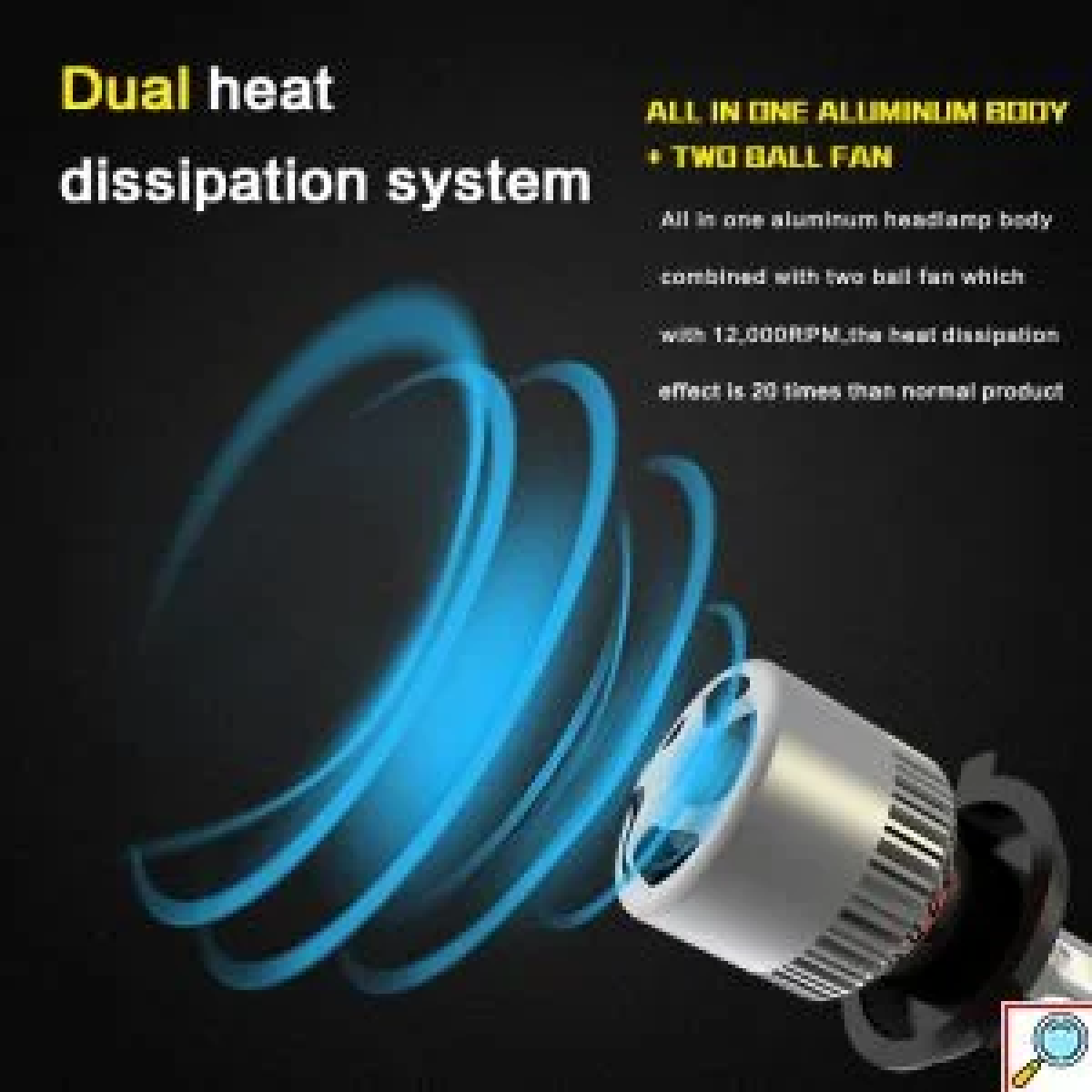 Nighteye Λάμπες LED H3 2τμχ 72W 9000LM 6500K 9-32V A315 S2 - Image 6