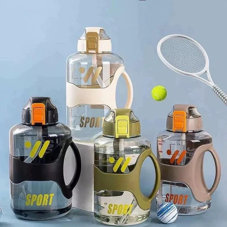 Παγούρι Πλαστικό 1600ml Με Καλαμάκι Και Λουράκι Μεταφοράς Y257-9820