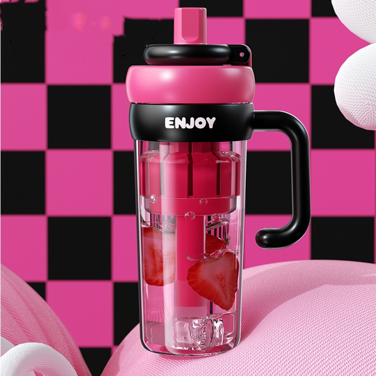 Παγούρι Πλαστικό 830ml Με Καλαμάκι & Infuser Y257-9998 - Image 2