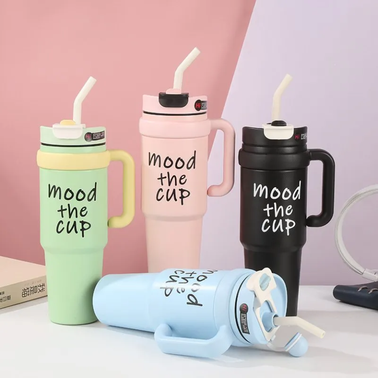 Παγούρι Θερμός Ανοξείδωτο Mood 900ml Με Καλαμάκι Και Λαβή YHSQ7409