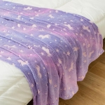Παιδικό Κουβερτάκι Fleece Glow in the Dark Μονόκερος - Μωβ