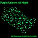 Παιδικό Κουβερτάκι Fleece Glow in the Dark Μονόκερος - Μωβ