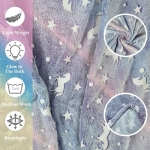 Παιδικό Κουβερτάκι Fleece Glow in the Dark Μονόκερος - Μωβ