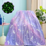 Παιδικό Κουβερτάκι Fleece Glow in the Dark Μονόκερος - Μωβ