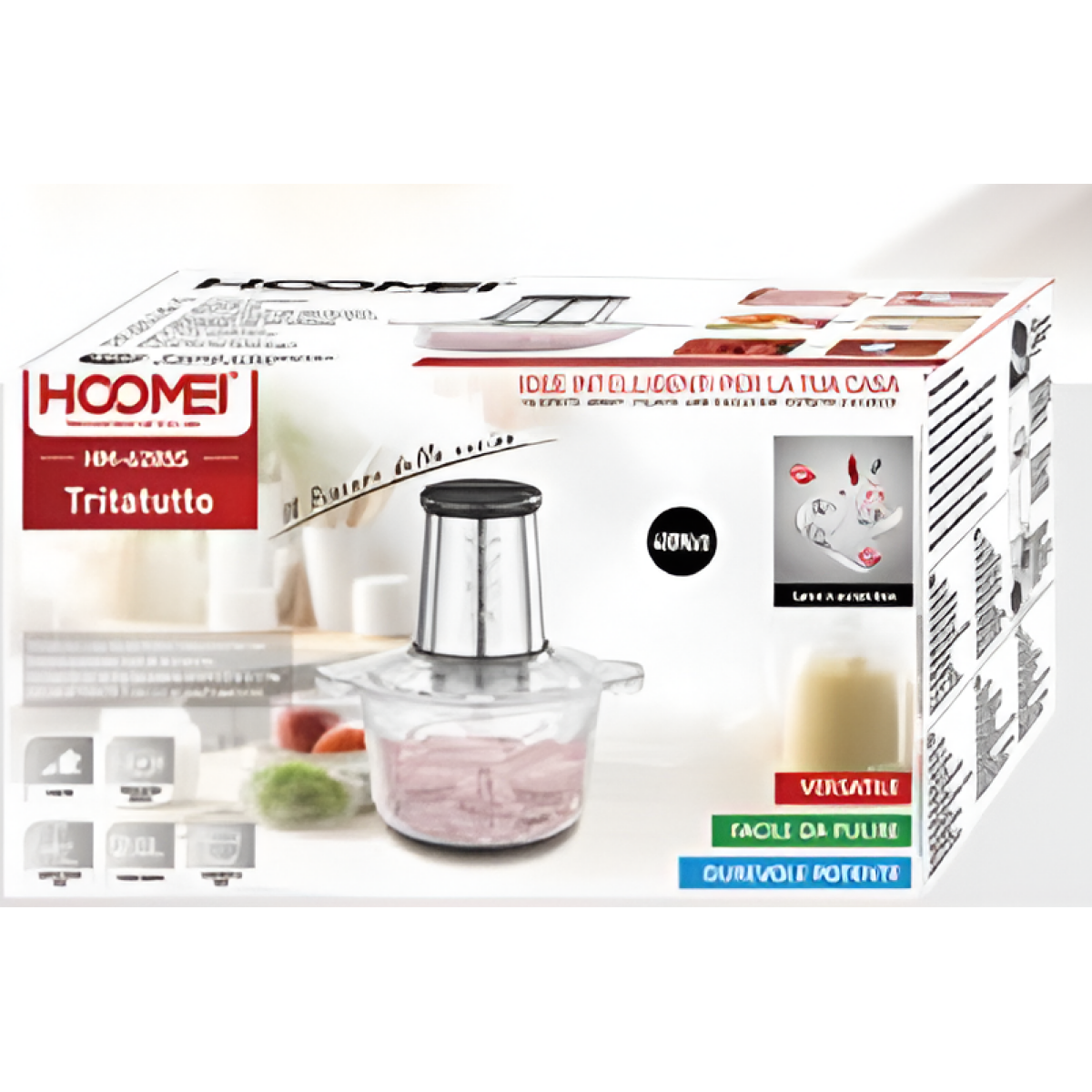 Πολυκόφτης Τροφίμων 2L 400W Με Γυάλινο Κάδο HM-6285S Hoomei - Image 2