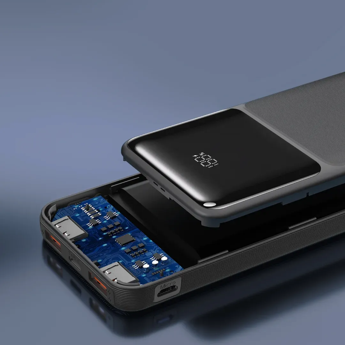 Power Bank 10000mAh 22.5W Με Ενσωματωμένα Καλώδια & Οθόνη LED Ezra PB84 - Image 4