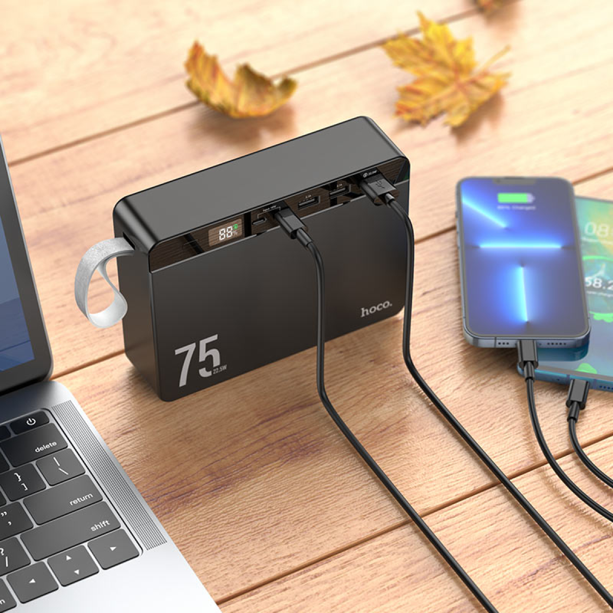 Power Bank 75000mAh 22.5W Με Οθόνη LED Hoco J94 Overlord - Image 3