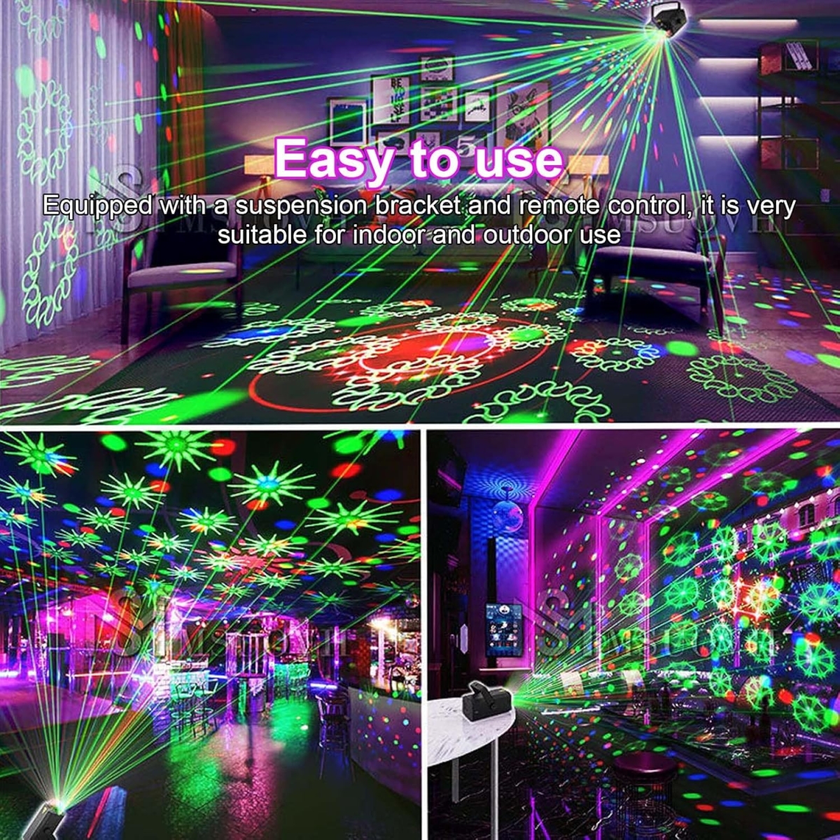 Προβολέας Φωτισμού Laser LED RGBP Με Disco Ball Και Λειτουργία Ήχου 10W Με Τηλεχειριστήριο - Image 6