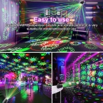 Προβολέας Φωτισμού Laser LED RGBP Με Disco Ball Και Λειτουργία Ήχου 10W Με Τηλεχειριστήριο - Image 6