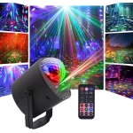 Προβολέας Φωτισμού Laser LED RGBP Με Disco Ball Και Λειτουργία Ήχου 10W Με Τηλεχειριστήριο - Image 8