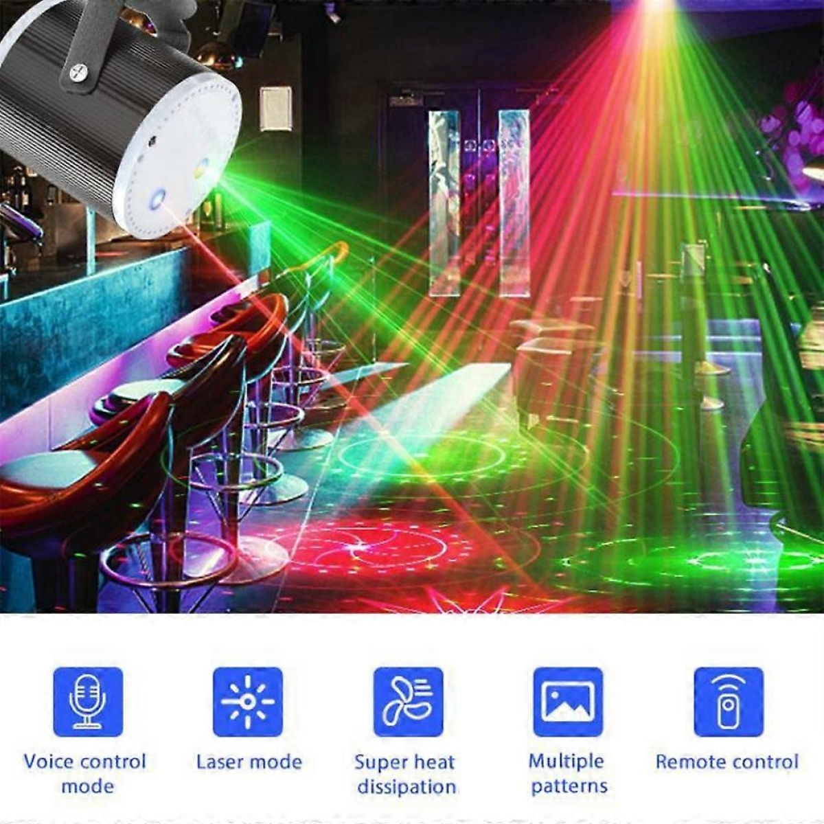 Προβολέας Laser Κόκκινο/Πράσινο Με Τηλεχειριστήριο 7W Aerbes AB-WT15 - Image 6